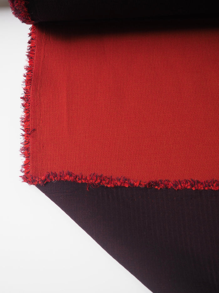 Aubergine + Rust Double Cotton Crepe