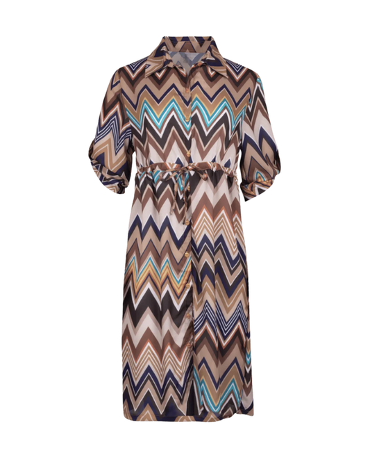 BB Brand BBSW012 Naomi Large Blue Zigzag Chiffon Swim Cover Up Dress Myselflingerie.com