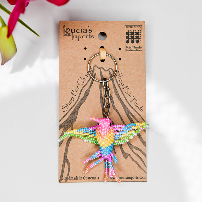 Beaded Hummingbird Keychain
