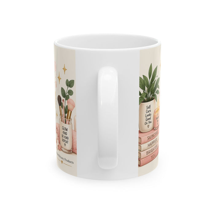I Cleanse and Glow ceramic coffee mug by Reiland Beauty, image 2