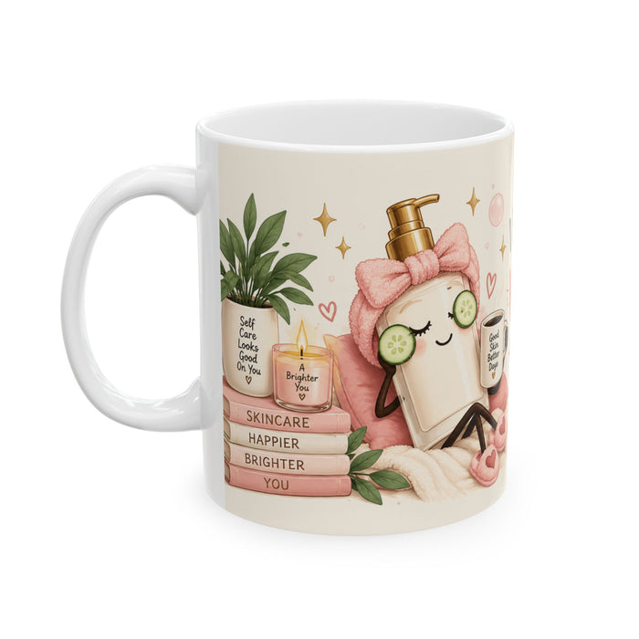 I Cleanse and Glow ceramic coffee mug by Reiland Beauty, image 3