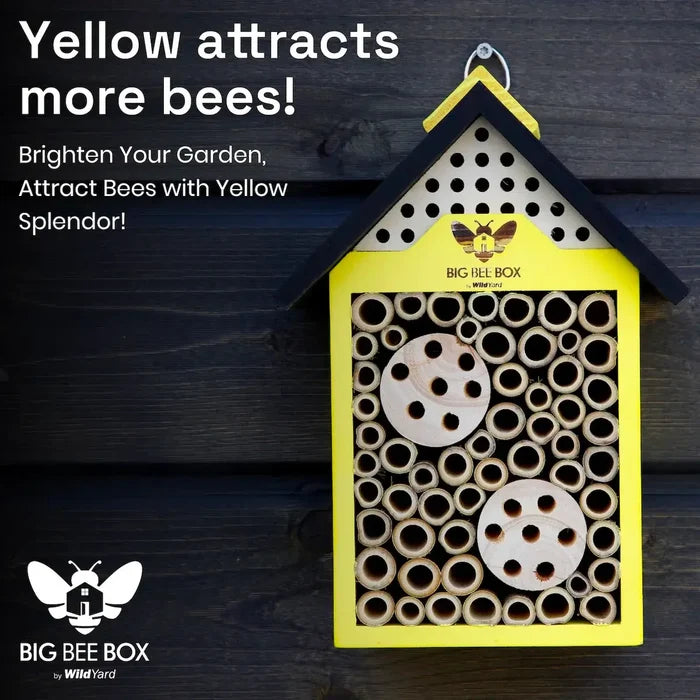 Bee House (Includes Shipping) to attract bees, featuring bamboo tubes for a vibrant garden ecosystem.