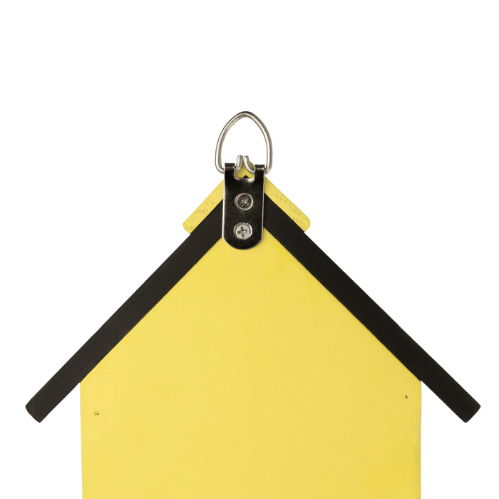 Bee House (Includes Shipping) with black roof and hanging loop for easy mounting to attract garden pollinators.