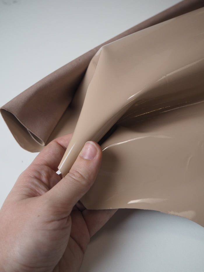 Beige Patent Lambskin