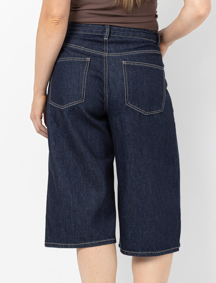 Bermuda ample à taille haute pour femme