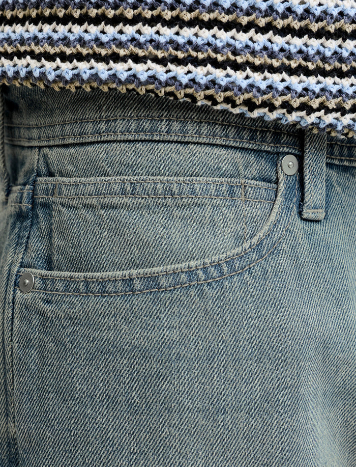 Bermuda en denim à délavé pâle pour homme