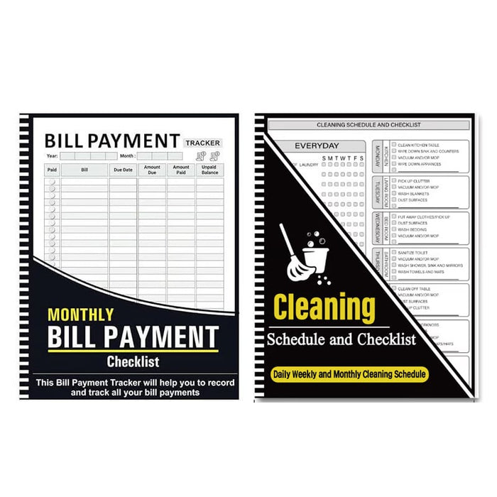 1 * Bill Tracker Notebook + 1 * Cleaning Schedule