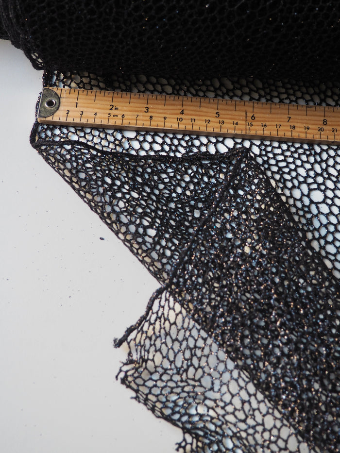Black Bubble Glitter Guipure Lace