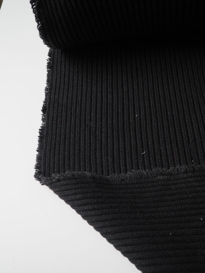 Black Chunky Cotton Rib Jersey