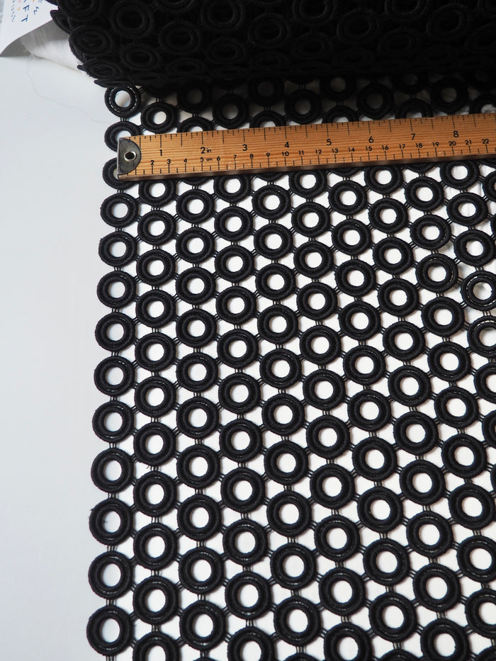 Black Circle Guipure Lace