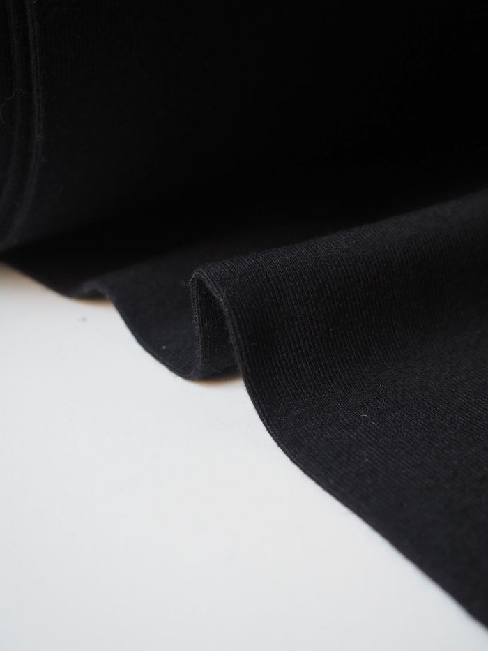 Black Circular Cotton 1x1 Ribbing