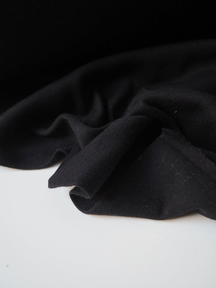 Black Circular Cotton 1x1 Ribbing
