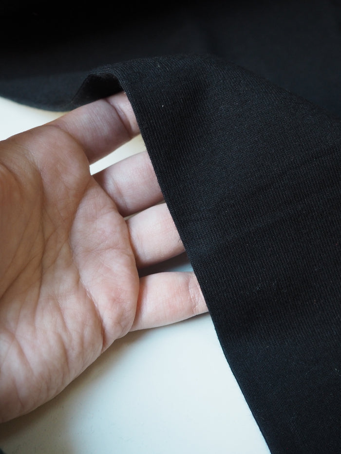 Black Circular Cotton 1x1 Ribbing