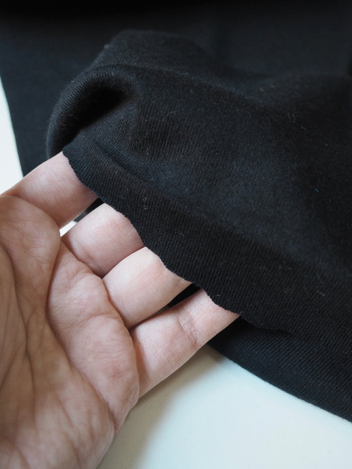 Black Circular Cotton 1x1 Ribbing