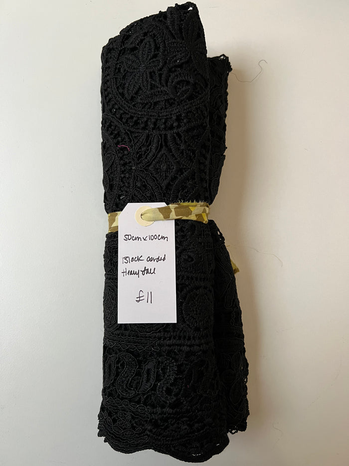 Black Corded Heavy Lace Remnant