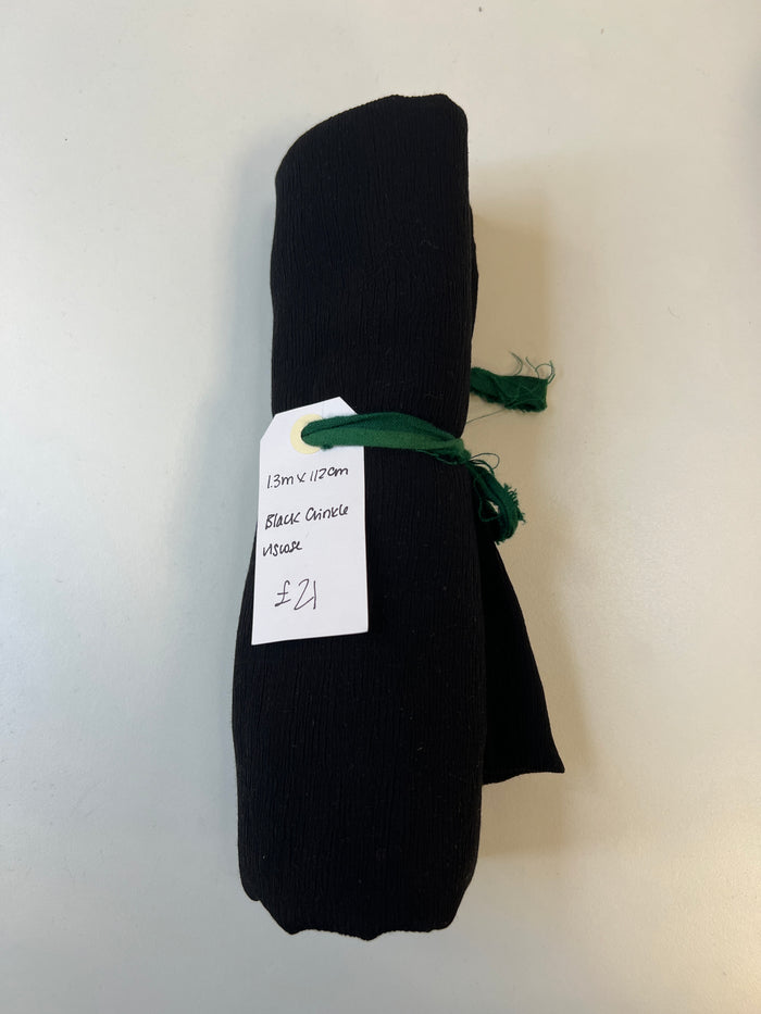 Black Crinkle Viscose Remnant