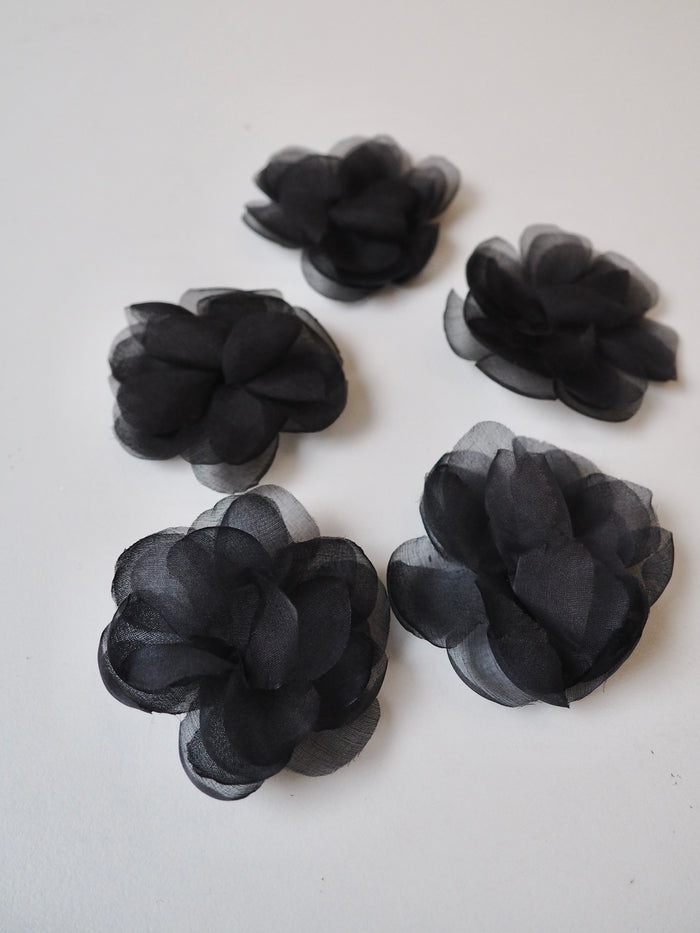 Black Flower Appliqué 60mm