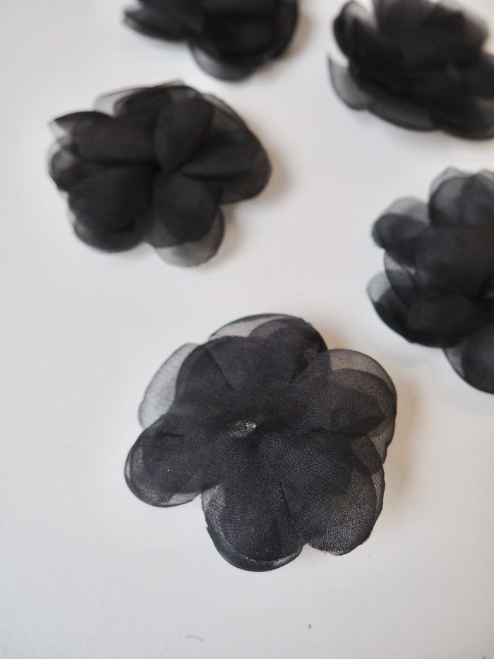 Black Flower Appliqué 60mm