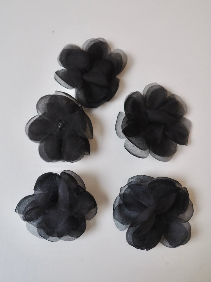 Black Flower Appliqué 60mm