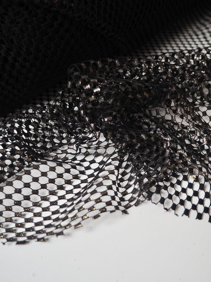 Black + Gold Metallic Fishnet