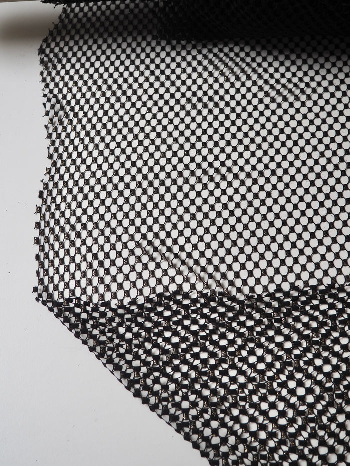 Black + Gold Metallic Fishnet