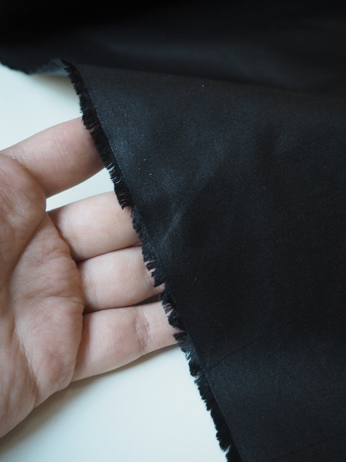 Black High Shine Cotton/Poly