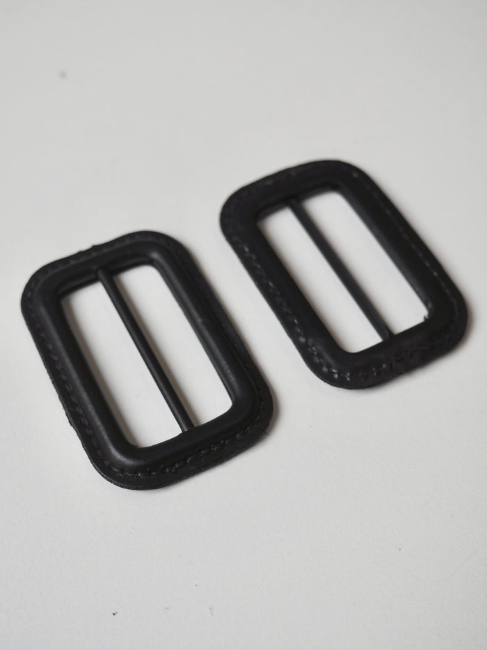 Black Leather Covered Slider 40mm