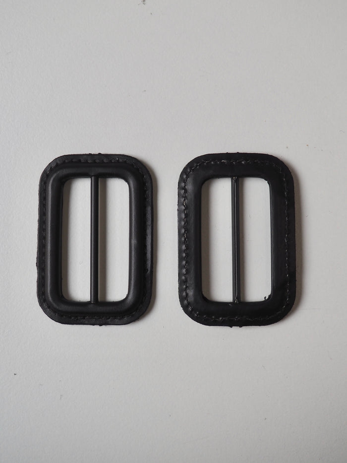 Black Leather Covered Slider 40mm