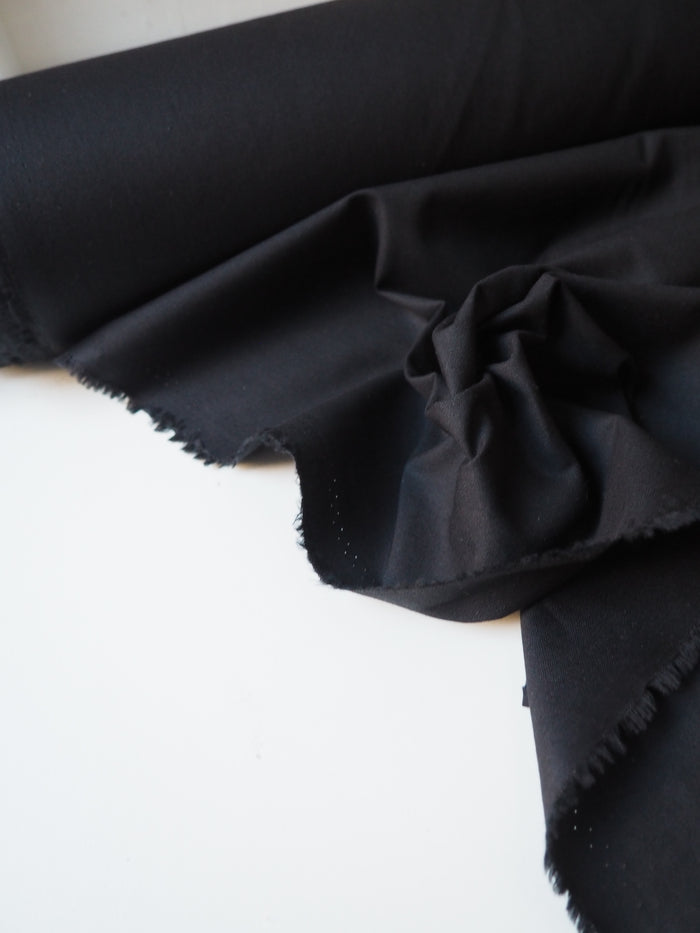 Black Lightweight Cotton Gabardine