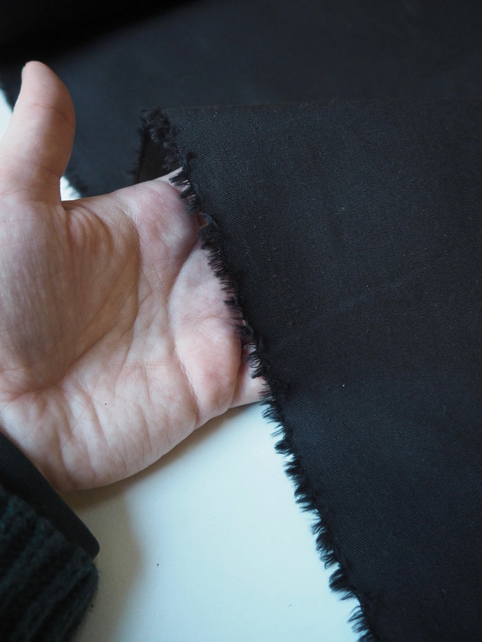 Black Lightweight Cotton Gabardine