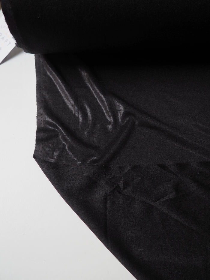 Black Lightweight Shiny Jersey
