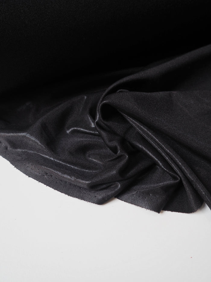Black Lightweight Shiny Jersey