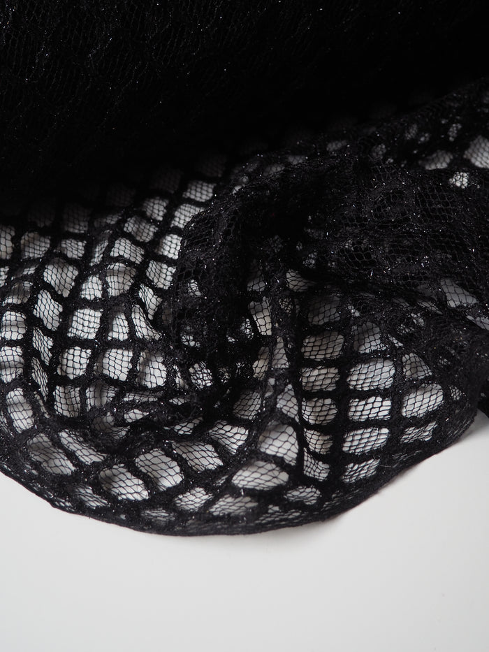 Black Lurex Honeycomb Lace