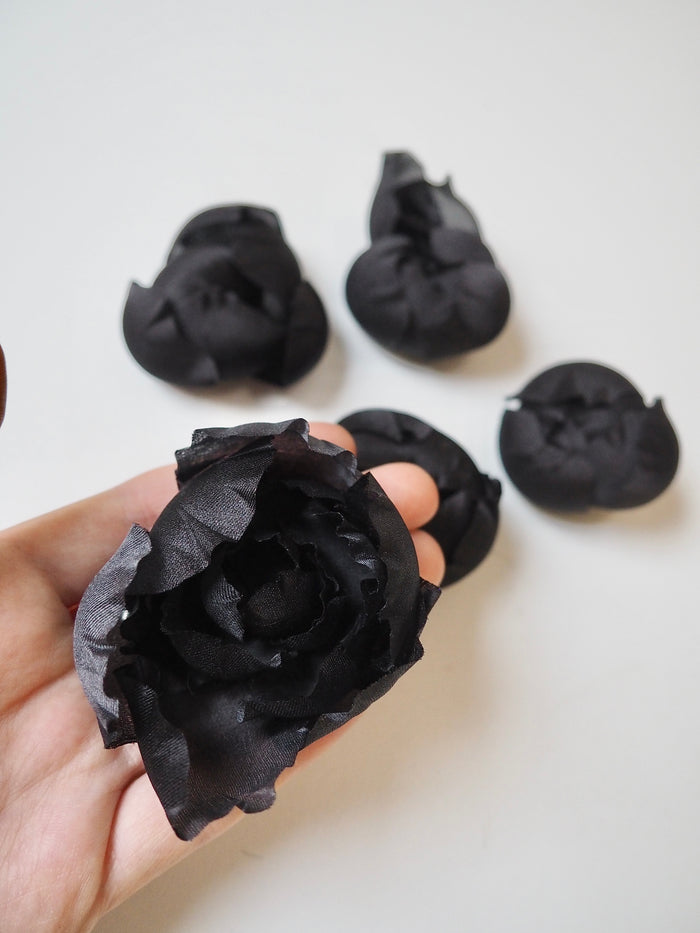Black Peony Appliqué 50mm