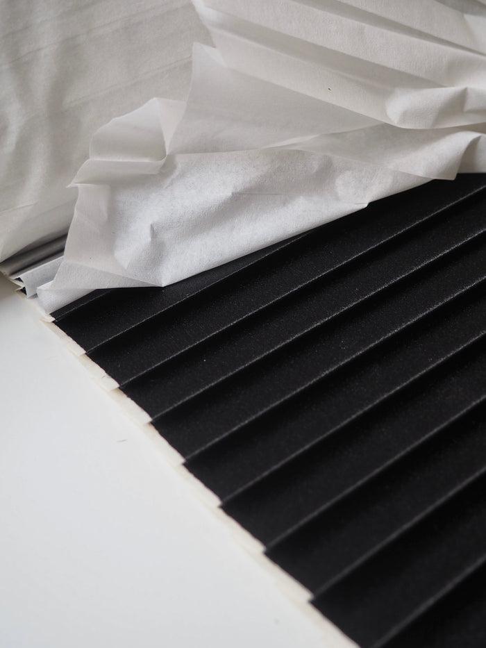 Black Pre-Pleated Crepe-Backed Satin