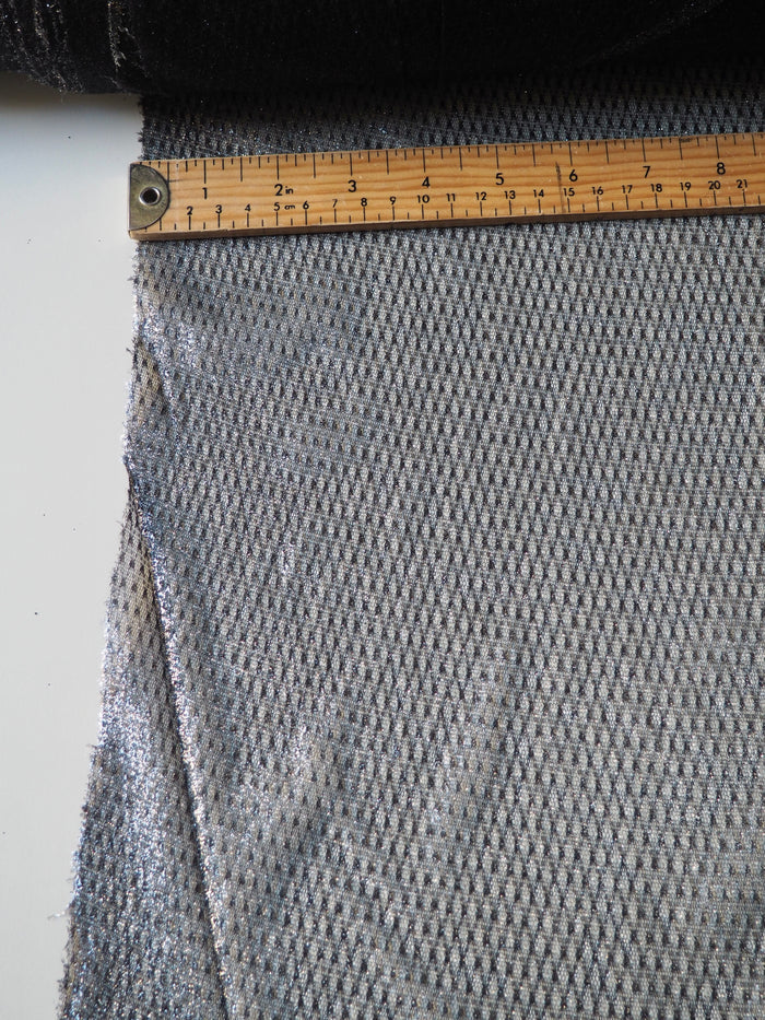 Black Silver Foiled Diamond Tulle