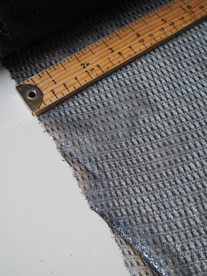 Black Silver Foiled Diamond Tulle