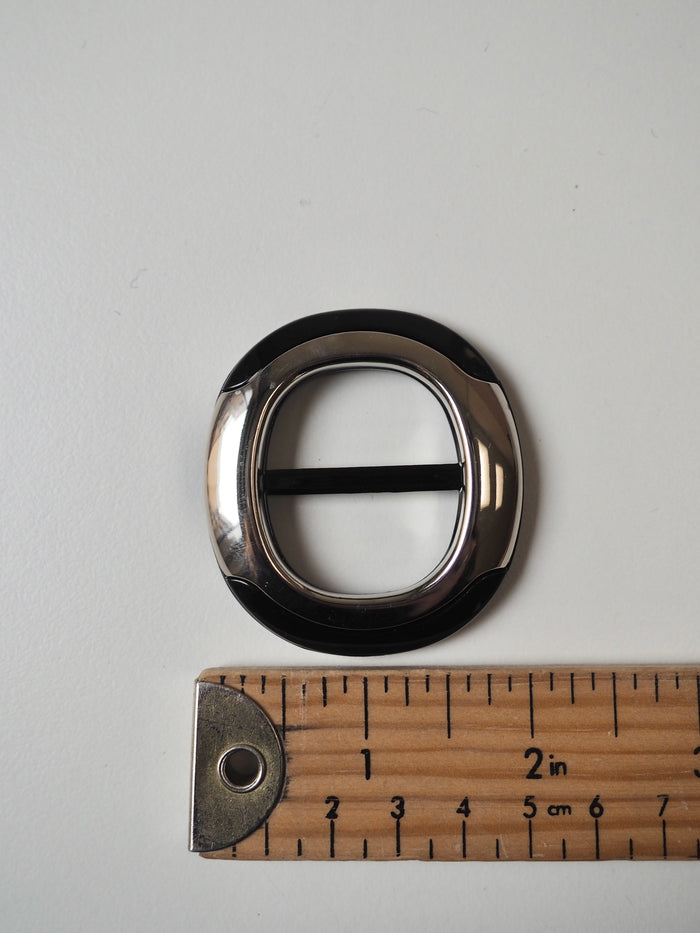 Black + Silver Plastic Slider 3cm