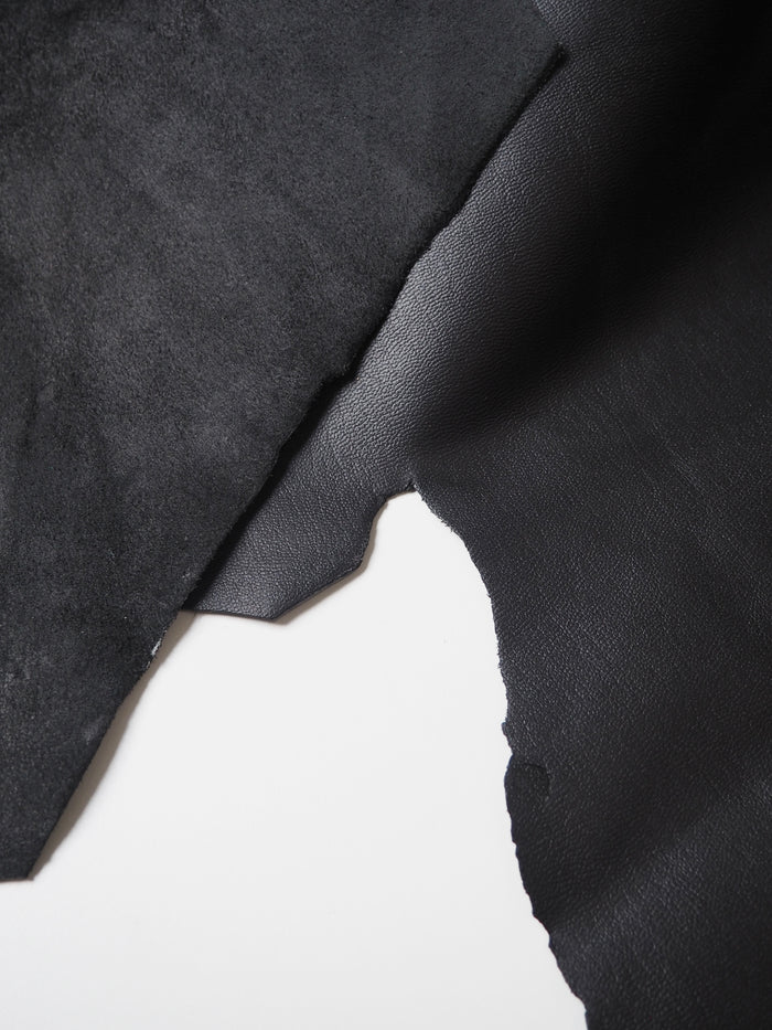 Black Smooth Structured Calfskin