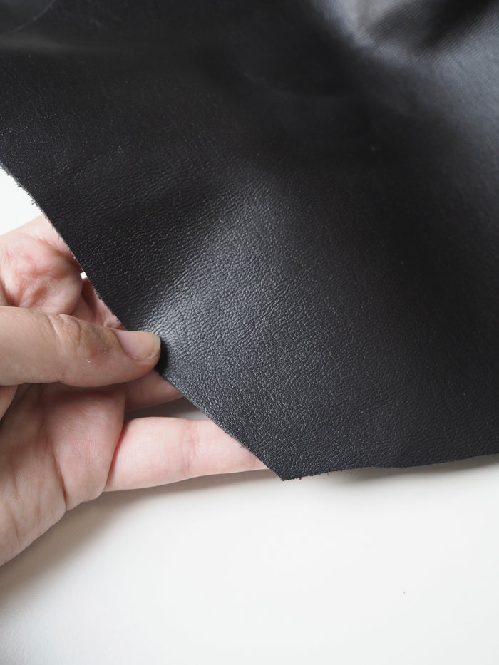 Black Smooth Structured Calfskin
