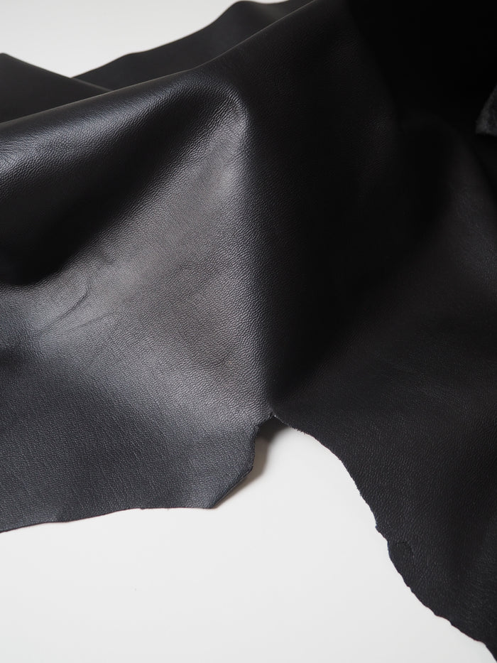 Black Smooth Structured Calfskin