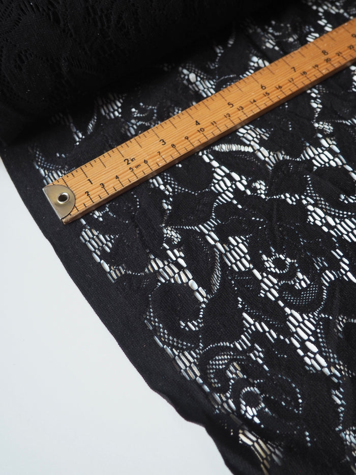 Black Soft Floral Stretch Lace