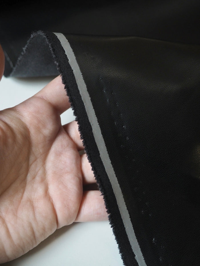 Black Stretch Heavy Pleather