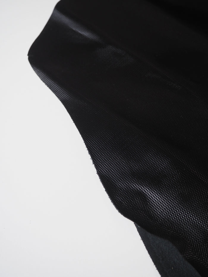 Black Textured Patent Lambskin