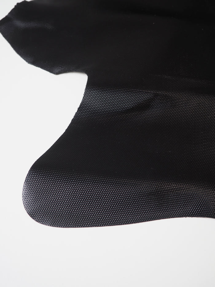 Black Textured Patent Lambskin