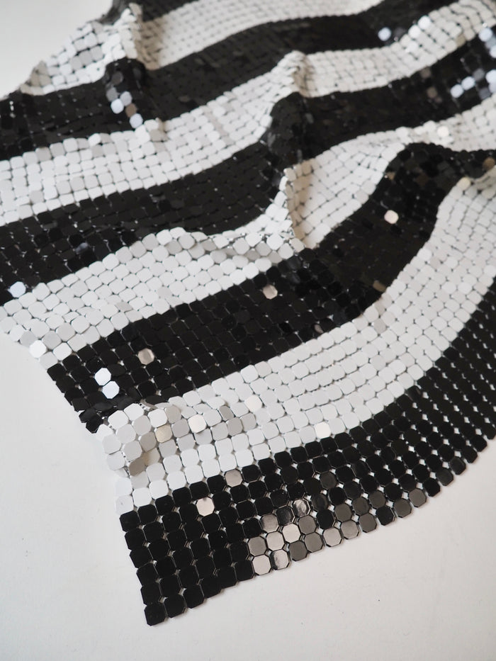 Black + White Stripe Large Chainmail