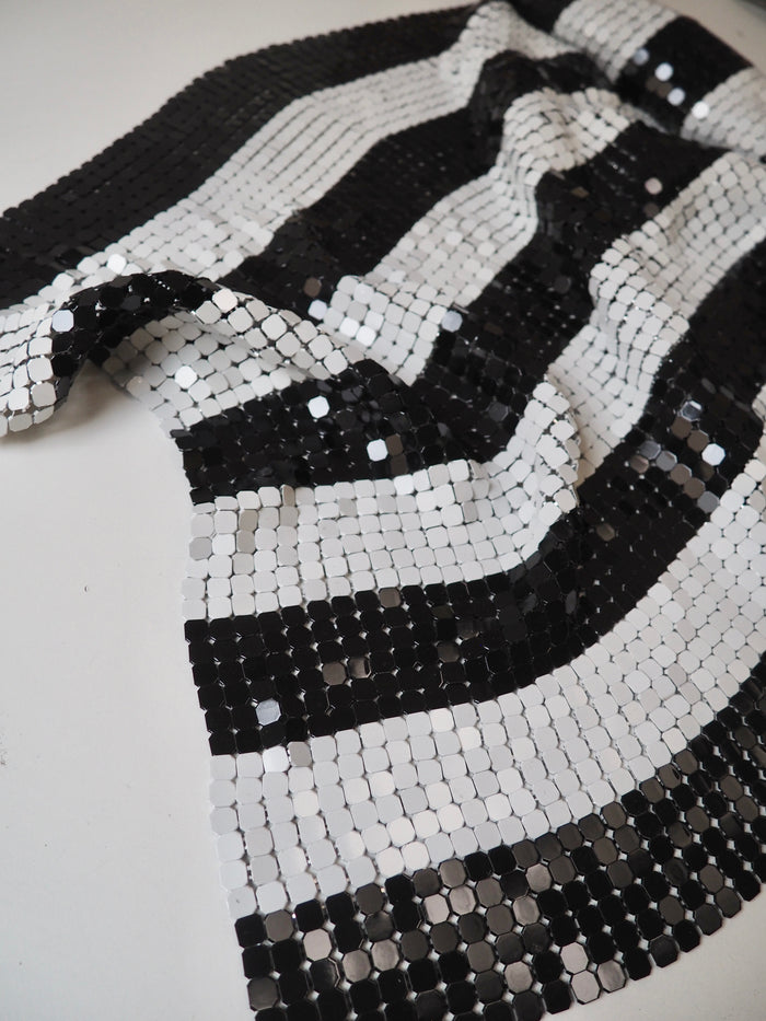 Black + White Stripe Large Chainmail