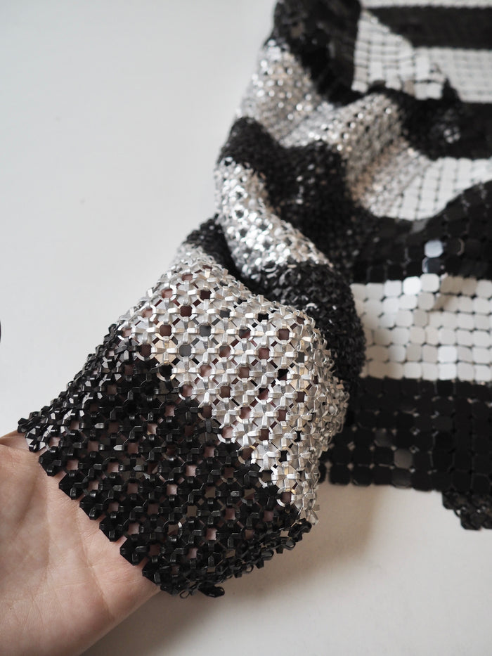 Black + White Stripe Large Chainmail
