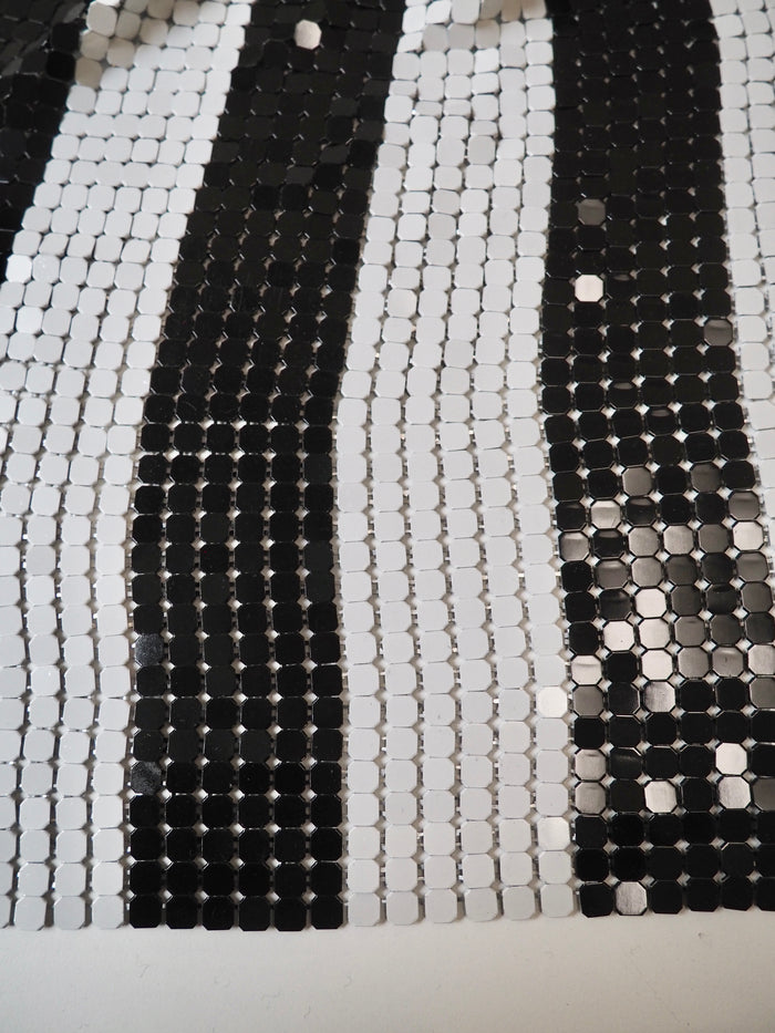 Black + White Stripe Large Chainmail