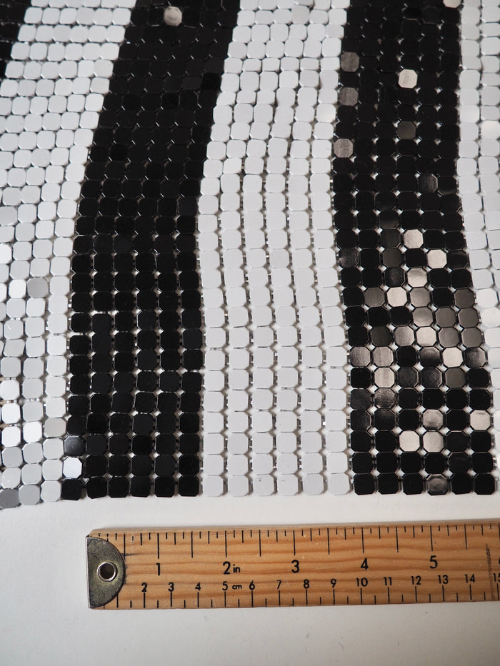 Black + White Stripe Large Chainmail